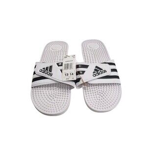 Adidas Adissage Slides Mens 13  White Brand New Shower Shoes Beach Sandals